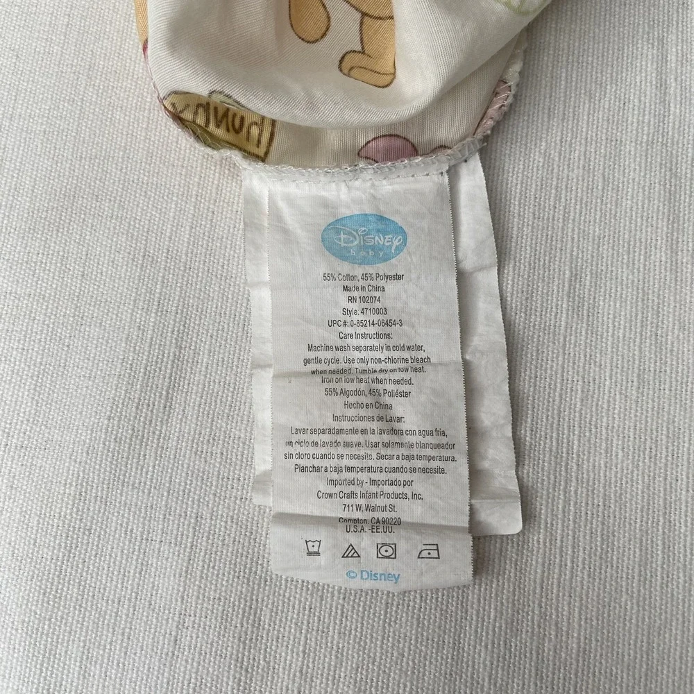 Disney Winnie the Pooh Fitted Sheet Crib Toddler Piglet Honey Pot Bees Vintage